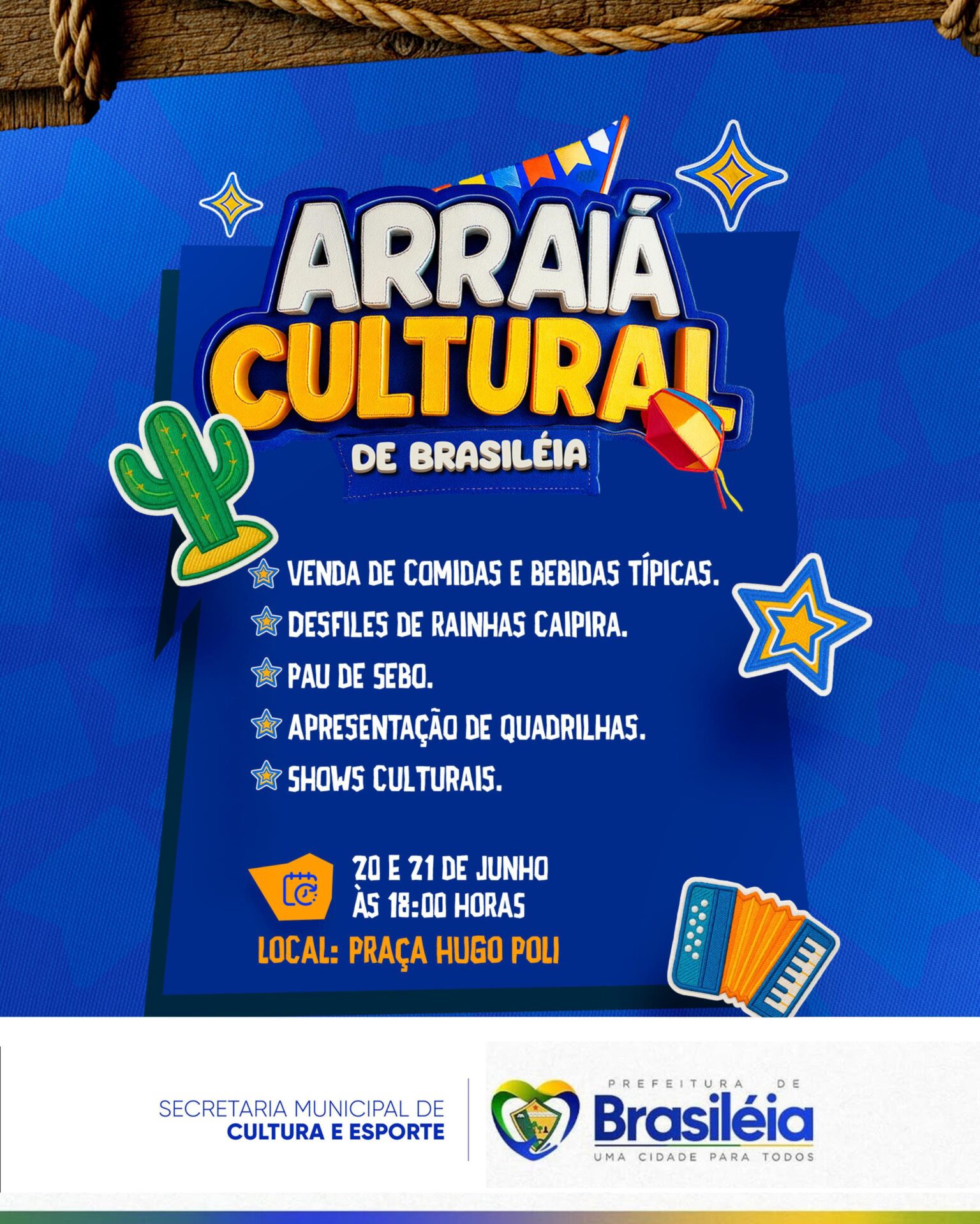 Prefeitura de Brasiléia promove Arraiá Cultural nos dias 20 e 21 de junho